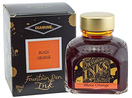 Diamine Ink Blaze Orange,Tinte,Schreibtinte im Tintenglas,80 ml