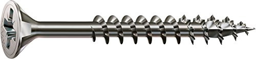 SPAX Universalschraube aus Edelstahl rostfrei A2, 5,0 x 100 mm, 100 Stück, Kreuzschlitz Z2, Senkkopf, Teilgewinde, 4CUT, 1087000501003