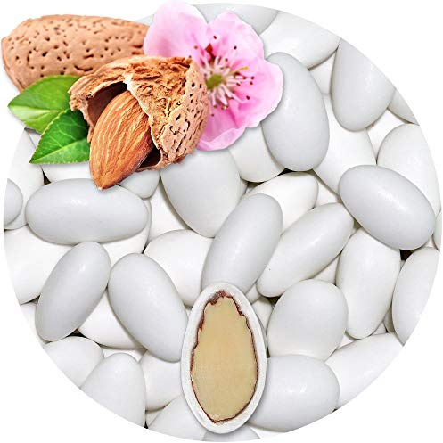 EinsSein 1kg Hochzeitsmandeln Imposante weiss matt Mandeln Hochzeit Zuckermandeln Bonboniere Confetti Badem sekeri Gastgeschenk Zucker Mandeln Taufmandeln (1kg weiss matt)