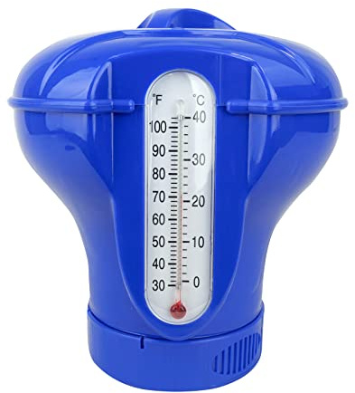 well2wellness® Chlor Dosierschwimmer großer Chlordosierer inkl. Thermometer für 200g Chlortabletten