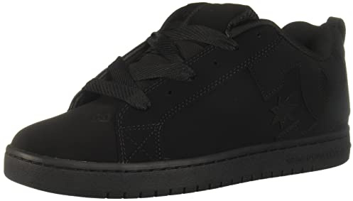DC Men's Court Graffik Casual Low Top Skate Shoe Sneaker, Black, 7 UK