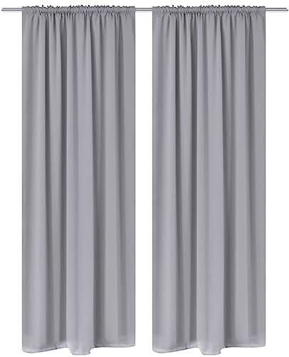 vidaXL 2xGardine Verdunklungsvorhang 135x245cm Blickdicht Thermogardine Blackout