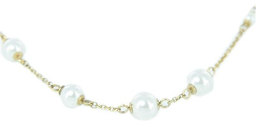 Skagen Damen Kette Collier Edelstahl Perlen Double Wrap gold JNSG035