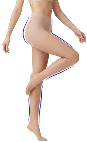 ITEM m6 Kompressions-Strumpfhose für Damen 15 DEN - Formende Feinstrumpfhose mit Kompression & Po Push-Up – Bequeme Pantyhose mit Contouring Tights