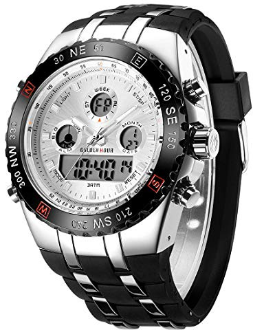 Affute Herren Militär Sport Uhren Digitale wasserdichte Analoguhr mit Datum, Alarm, Leuchtkraft, Stoppuhr, Big Army Armbanduhr für klobige Männer