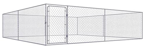 vidaXL Hundezwinger Verzinkter Stahl 4 x 4 x 1 m Silber