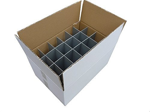 Glassware Storage Box - Pack of 1 | Strong - Double Walled Cardboard Box | 24 Cells | Glass or item max width 80mm, glass max height 250mm