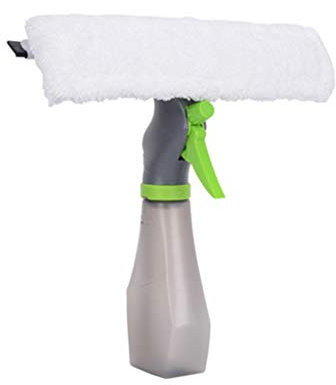 jieGorge 3 in 1 Window Cleaner Spray Bottle Wiper Squeegee Microfibre Cloth Pad Kit, Cleaning Products for Easter Day (White)