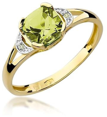 Lumari Gold - Damen Solitär Versprechen Ring Verlobungsring Damen Ring Gold 585 Echtgold 14k Gold mit natürlichem Diamanten Topas Gemstone Weißgold - Ringe Frauen - Hochwertiges Geschenk