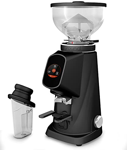 Fiorenzato AllGround - Molinillo de café, color negro vanta; panel de control con aplicaciones cromadas, para el grado perfecto de molienda para café espresso, moca y café filtrante