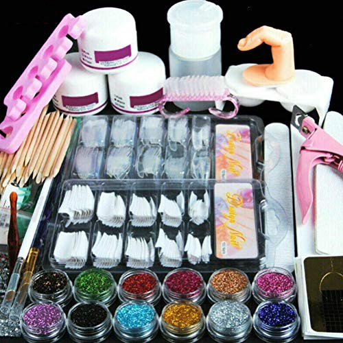 Lybring Nagelkonstset, akrylnageldesignverktygsset, professionellt nagelpulverborste nagelkonstverktyg för hemsalong användning kvinnor flicka nybörjare