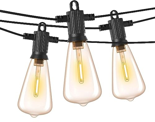 ZOTOYI LED Lichterkette Außen, 45M Lichterkette Außen Strom IP65 Wasserdicht mit 60+3 ST38 Plastik Birnen, Warmweiß Outdoor Lichterkette für Garten Terrasse, Partys, Hochzeit, Festival