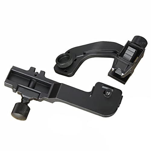 WLXW CNC Aluminium Nachtsichtbrille J-Arm Mount Adapter Nachtsichtgerät Zubehör NVG-Halterungs Set, für Helm Mount Picatinny Rail,Schwarz