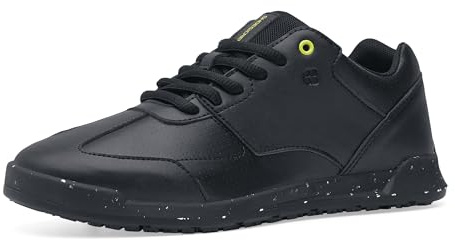 Shoes for Crews Freestyle II Eco - Zapatos para Hombre con Suela Antideslizante sostenible y protección contra tropiezos, Zapatos de Cocina Impermeables para Hombre, Veganos, Color Negro, Negro, 40
