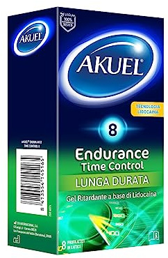 AKUEL Endurance Time Control (8 Stück) | verzögerndes Kondom, kompatibel mit unserem Schmiermittel