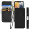 Tiyoo Flip Phone Case for iPhone XS Max, Premium Magnetic Wallet Case for Phone Protection, Lychee Pattern PU Leather with Card Slots and Wrist Strap, Shockproof Phone Cover for iPhone XSMax, Black