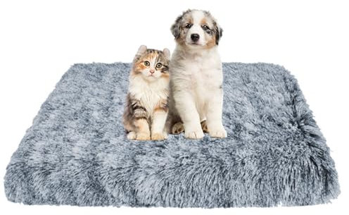 FANSU Hundebett Waschbar Katzenbett Flauschig Hundebetten Weiche Beruhigende Haustierbett Waschbar und Abnehmbar für Kleine Mittlere oder große Hunde (40x30x5cm,Farbverlauf Dunkelgrau)