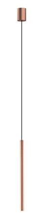 Licht-Erlebnisse Pendelleuchte Kupfer matt inkl. LED G9 Ø 2,5 cm H: max. 130 cm verstellbar schmal Modern Metall Hängelampe Esszimmer Küche