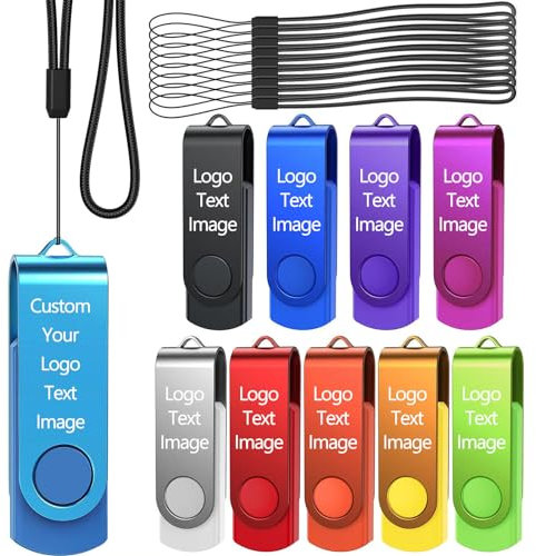 Memoria USB 4GB Pendrive USB 2.0 50 Piezas Uflatek Pen Drive Giratoria Memoria Flash USB Multicolor Memorias Stick de Metal Memoria Externa de Datos