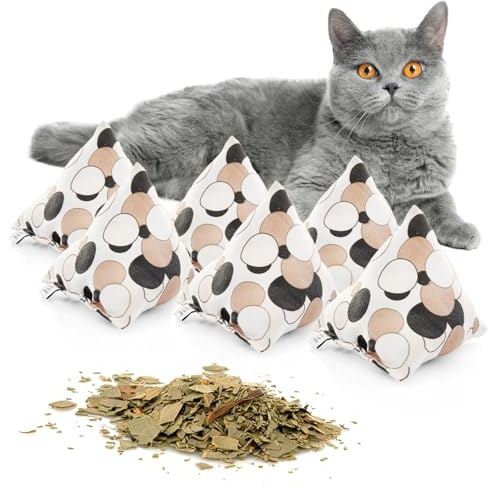 CanadianCat Company | Schmusekissen 6er Set Schmuse-Pyramide XL Kreise mit Katzenminze, Katzenkissen, interaktives Katzenspielzeug
