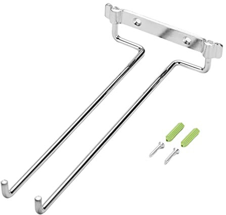 Duiaynke Estante de hierro para copas de vino, soporte para tazas de vino, estante de metal para colgar en la cocina, para armarios de bar y hogar