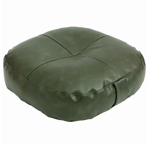Generisch Modernes Pouf-Bodensitzkissen | Quadratisches Bodenkissen aus PU-Leder mit Reißverschluss | Weiches und bequemes Sitzkissen, Fußhocker für Wohnzimmer, grau, 40 x 6 cm (15,7 x 2,3 Zoll)