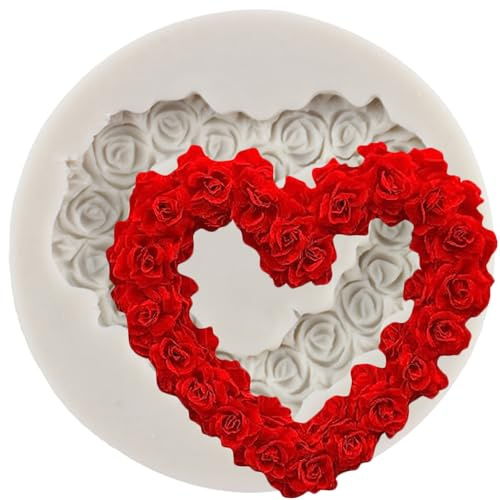 MINFEIDMS Moules en silicone en forme de couronne de roses - Moules en silicone pour décoration de gâteau de mariage, décoration de gâteaux, pâte à sucre, pâte à sucre, argile polymère