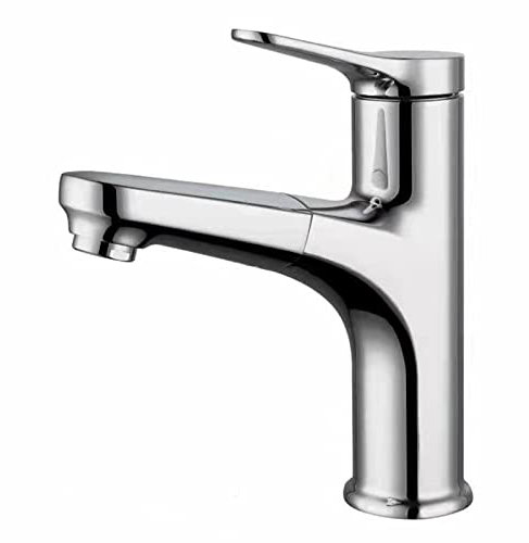 Wasserhahn Bad für Waschbecken Wasserhahn Bad Waschtischarmatur mit Brause Einhebelmischer Spültisch Chrom Armatur für Waschbecken Badezimmer Badarmatur Waschbeckenarmatur
