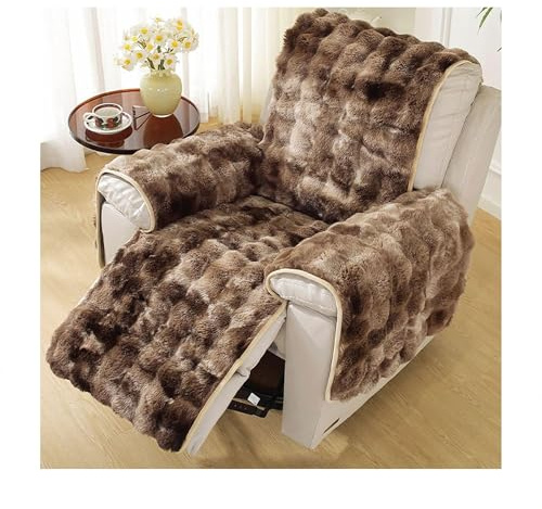 Sesselschoner Sesselauflage, Sesselschoner for Relaxsessel, Sesselschoner for Fernsehsessel, Relaxsessel Bezüg Sesselüberzug for Zuhause mit Kindern und Haustieren Hund(Dark Brown)