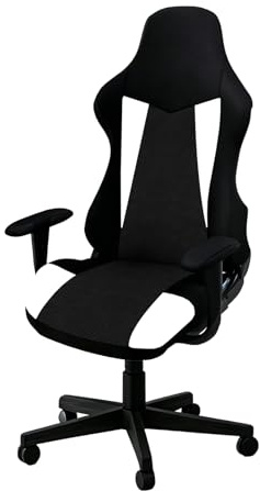 Tufkiss Rivestimento Per Sedia Da Gioco 4 Pezzi, Copertura Per Sedia Da Gaming Braccioli Schienale Della Sedia Da Ufficio Coprisedia Da Gaming Elasticizzata, (Nessuna Sedia) (black)