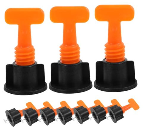 Gadpiparty 50 Sets Tile Leveling System, Reusable Plastic T Shaped Levellers for Wall and Floor Tile Installation, Wear-Resistant Locator Accessories for Faster Fitting