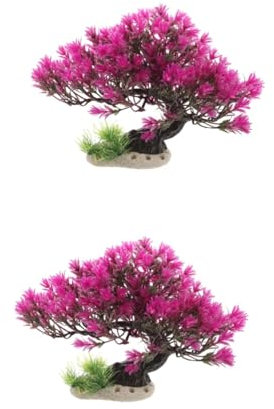 CLLBANT Fish Tank Landscaping Tree Artificial Potted Plants Water Fern Aquarium Decoration Rockery Bonsai Plant Faux Plant Bonsai Root Tabs for Aquarium Plants Vines F