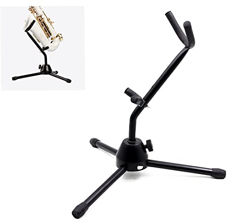 Der Big Hug Stativhalter-Stand für Tenor/Altaxo, Abnehmbares Faltbares Design mit EVA-Soft Cover, Langlebig, Langlebig, Robuste Metallbeine, Hält Flöte und Klarinette Stabil