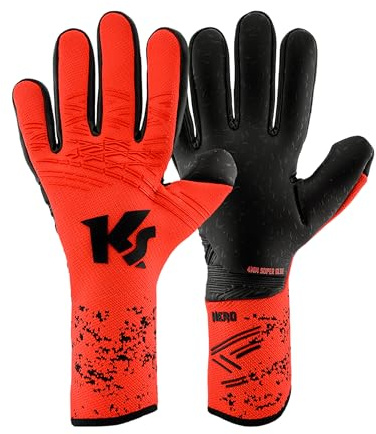 KEEPERsport Torwarthandschuhe Varan8 Hero NC, ohne Fingerschutz, Fußballhandschuhe Unisex, 4mm Super Glue, ohne Lasche