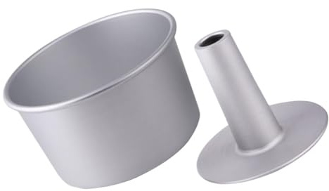 Moule à Gâteau Rond Creux à Fond Amovible, Alliage D'aluminium | Antiadhésif, Léger et Facile à Démouler, pour Pâtisserie Maison, Lot de 1 Set de Set, Argenté