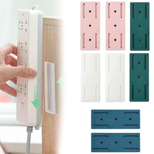JEYORZY 8 Pcs Auto Adhesivo Fijador Power Strip, Regletas Enchufes Pared, Soporte Regleta Pared De Enchufes Montado Sin Orificios, para Cajas Pañuelos, Routers, Enchufe De Pared Fijo