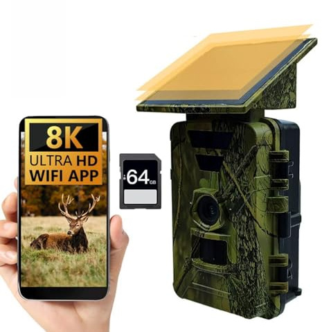 DaoWhisper Beyerswerk's NatureEye Pro Wildkamera Solar 8K 60MP IP66 Wasserdicht Bewegungsmelder Nachtsicht Wiederaufladbar Outdoor Wildtierkamera Überwachungskamera 2025 neueste europäische Version