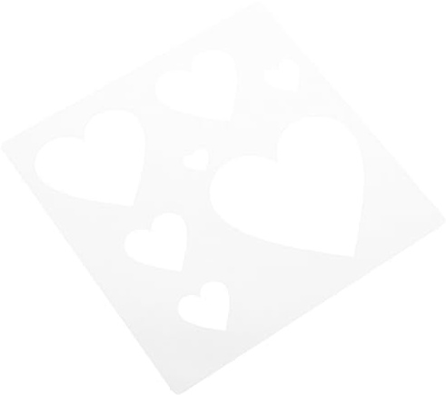 Veemoon Pochoir Cœur Réutilisable en Plastique 10x10 Cm, Pochoirs pour Peinture sur Bois et Fabrication de Cartes, Modèles pour Loisirs Créatifs, Décoration de Fête et Scrapbooking