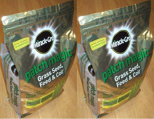 2 x Bags Miracle-Gro Patch Magic Grass Seed Feed and Coir Resealable Bag - 3.6KG