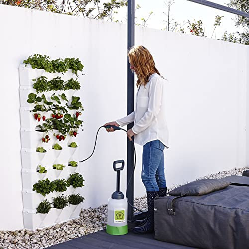 minigarden Vertical Kitchen Garden für 24 Pflanzen, Tropfbewässerungs-Kit enthalten, freistehend am Boden aufstellbar oder zur Wandmontage, Lange Lebensdauer (Weiß)