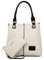 DEERWORD Damen Schultertasche Taschen Frauen Elegant Tasche Italien Vintage PU-Leder 5706 2-teilig set Nicht-Gerade Weiss