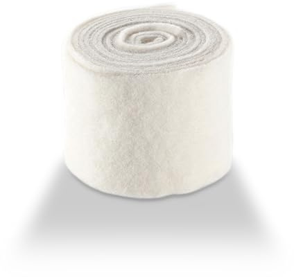 Hochwertiger & Widerstandsfähiger Filz – Breite 15cm / Länge 5m - Topfband/Bastelfilz/Wollfilz – Große Farbauswahl – Dehnbar & Druckelastisch – Tischdekoration Ostern/Weihnachten (Wollweiß)