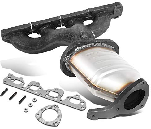 Auto Dynasty Factory Style Front Catalytic Converter Exhaust Manifold Compatible with 2004-2008 Chevy Malibu Pontiac G6 Saturn Aura 2.2L 2.4L, Stainless Steel