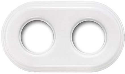 Marco de porcelana para mecanismos eléctricos vintage Garby Colonial para pared - Marco para enchufes e interruptores de pared - porcelana blanca - Marco Fontini