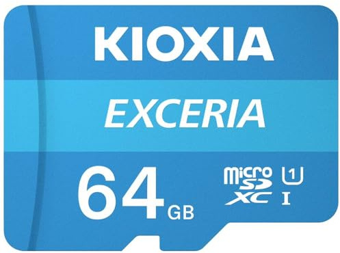 KIOXIA 64GB EXCERIA microSD Memory Card U1 Class 10 100MB/s Max Read Speed, Full HD Video Recording