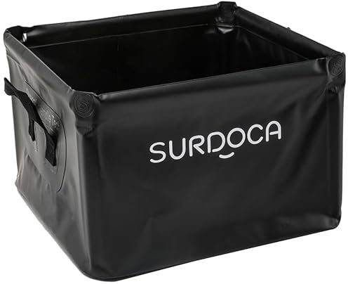SURDOCA Organiseur de coffre de voiture entièrement étanche, organiseur de camion pliable, sac de rangement pliable multifonctionnel, organiseur de coffre anti-boue, 18 litres
