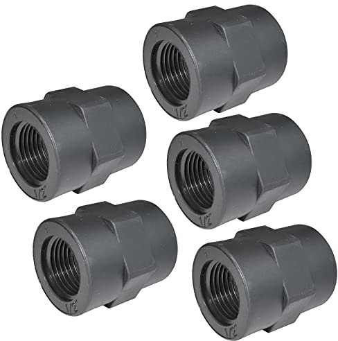 AERZETIX - C52030 - Lot de 5 manchons pression 1/2'' femelle/femelle à visser en plastique PN 10 bars - raccord pression à visser