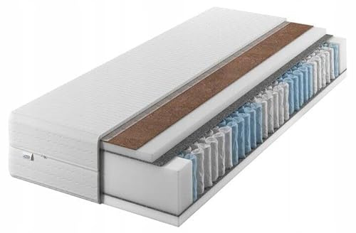 IZER Matratze 180x200 24 cm Taschenfederkern Härtegrad H3 H4 7 zonen Bett Matratzen 2 in 1 kokosfasern Rollmatratze Komfortschaum