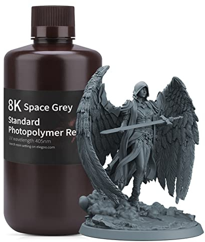 ELEGOO 3D Drucker Resin 8K Standard Rigid Photopolymer Resin Himmelgrau 1KG | hohe Zähigkeit, exzellente Fließfähigkeit, schlagzähes Harz für für 8K/9K/12K/14K/16K-LCD-3D-Drucker