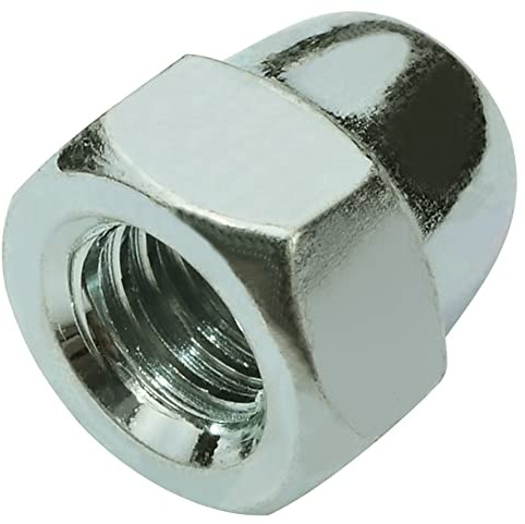 AERZETIX - C58269 - Set di 25 - Dadi ciechi M6 - esagonali 6 lati - forma rialzata cava - filettatura metrica femmina - in acciaio - colore argento